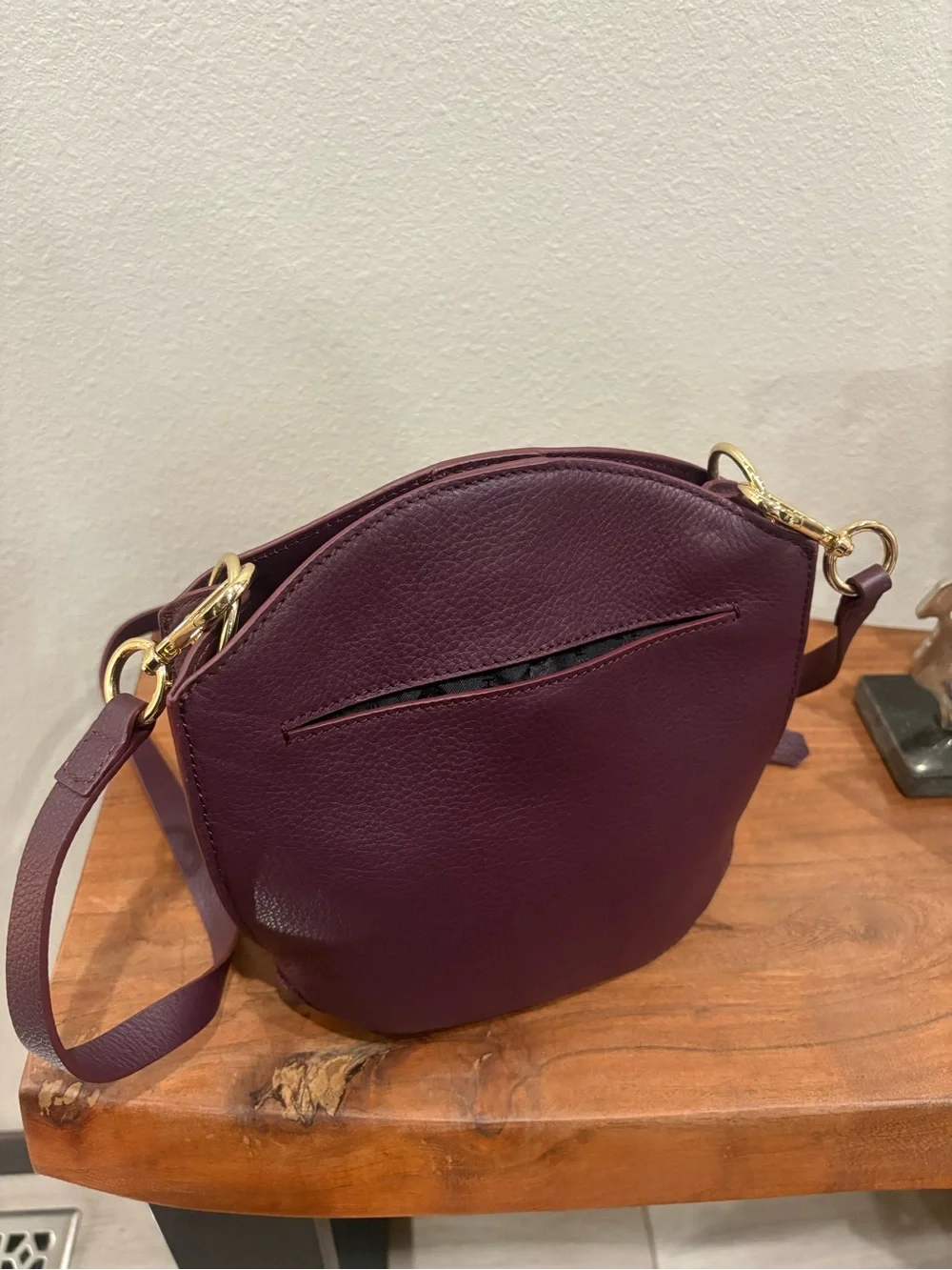 Burgundy Thacker Leather Crossbody Bag